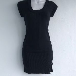 SAY WHAT? bodycon knit black dress